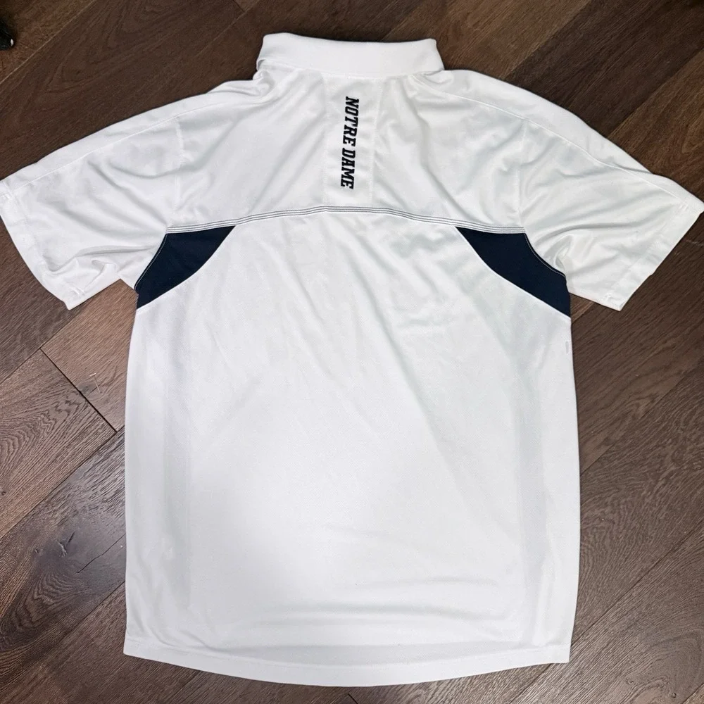 Adidas Notre Dame Fighting Irish Polo Shirt Men's XL White Navy ClimaLite